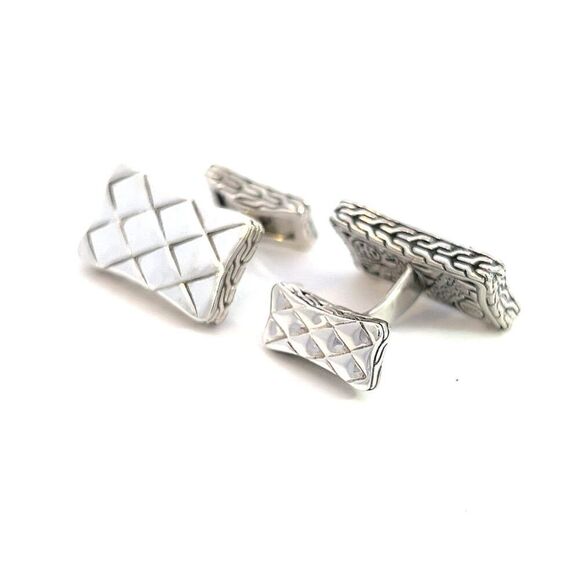 John Hardy Estate Weave Cufflinks Sterling Silver JH79 - Picture 4 of 7